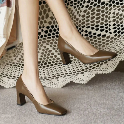 New Comfortable Shal-mouth Office Shoes Low Heel Pumps