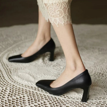 New Comfortable Shal-mouth Office Shoes Low Heel Pumps