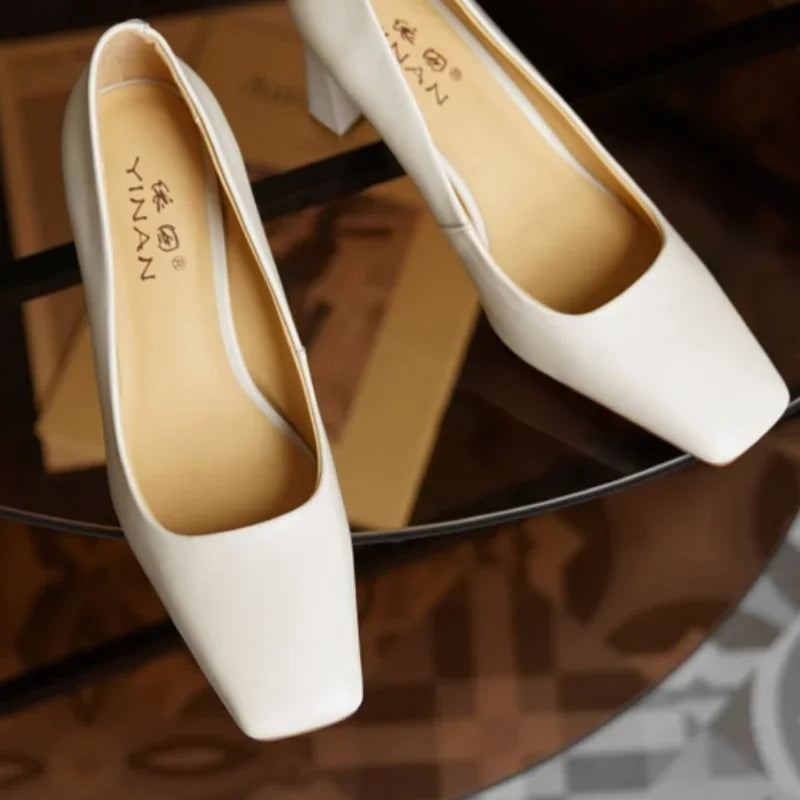 New Comfortable Shal-mouth Office Shoes Low Heel Pumps