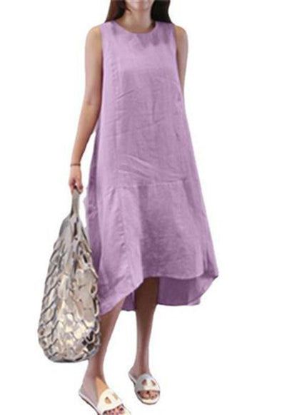 Brief Blue O-neck Patchwork Vacation Long Dresses Summer Vb1092