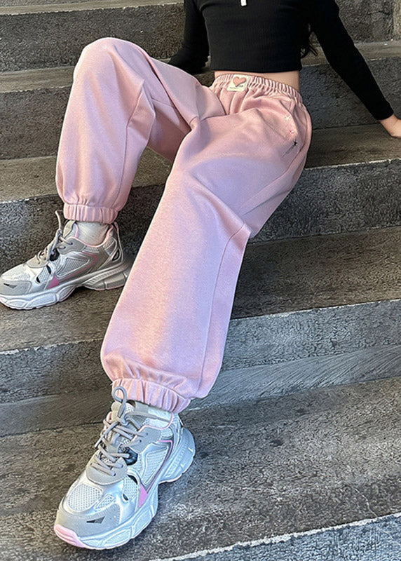 Brief Pink Patchwork High Waist Beam Pants Tv010