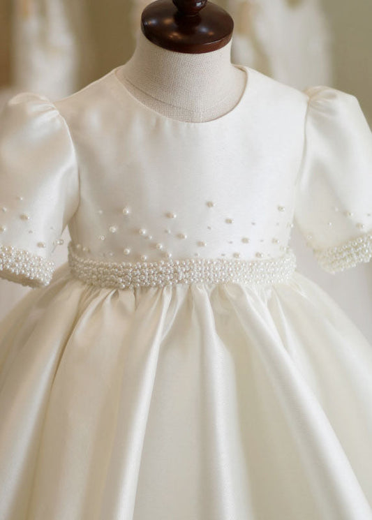 Brief White Nail Bead Maxi Dress Summer Ys014