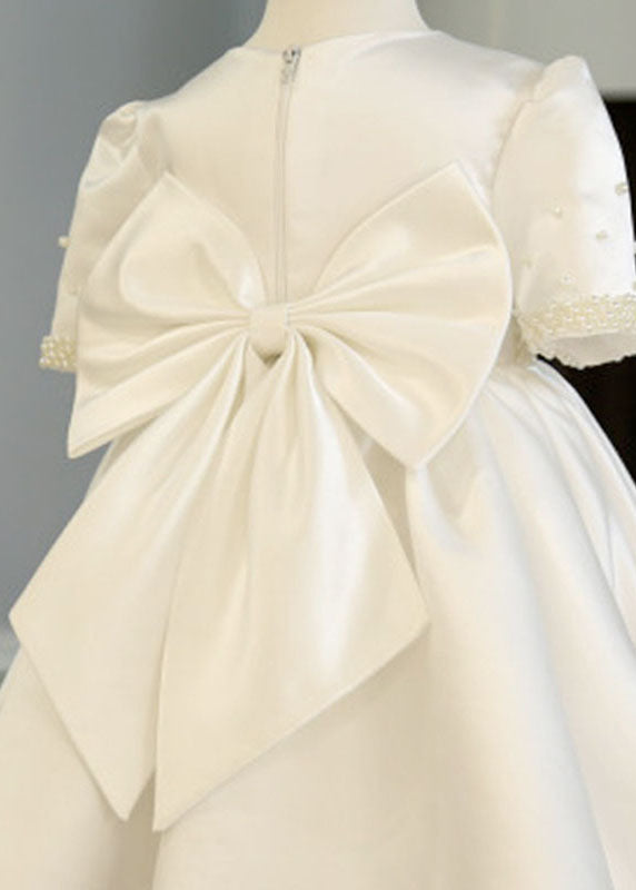Brief White Nail Bead Maxi Dress Summer Ys014