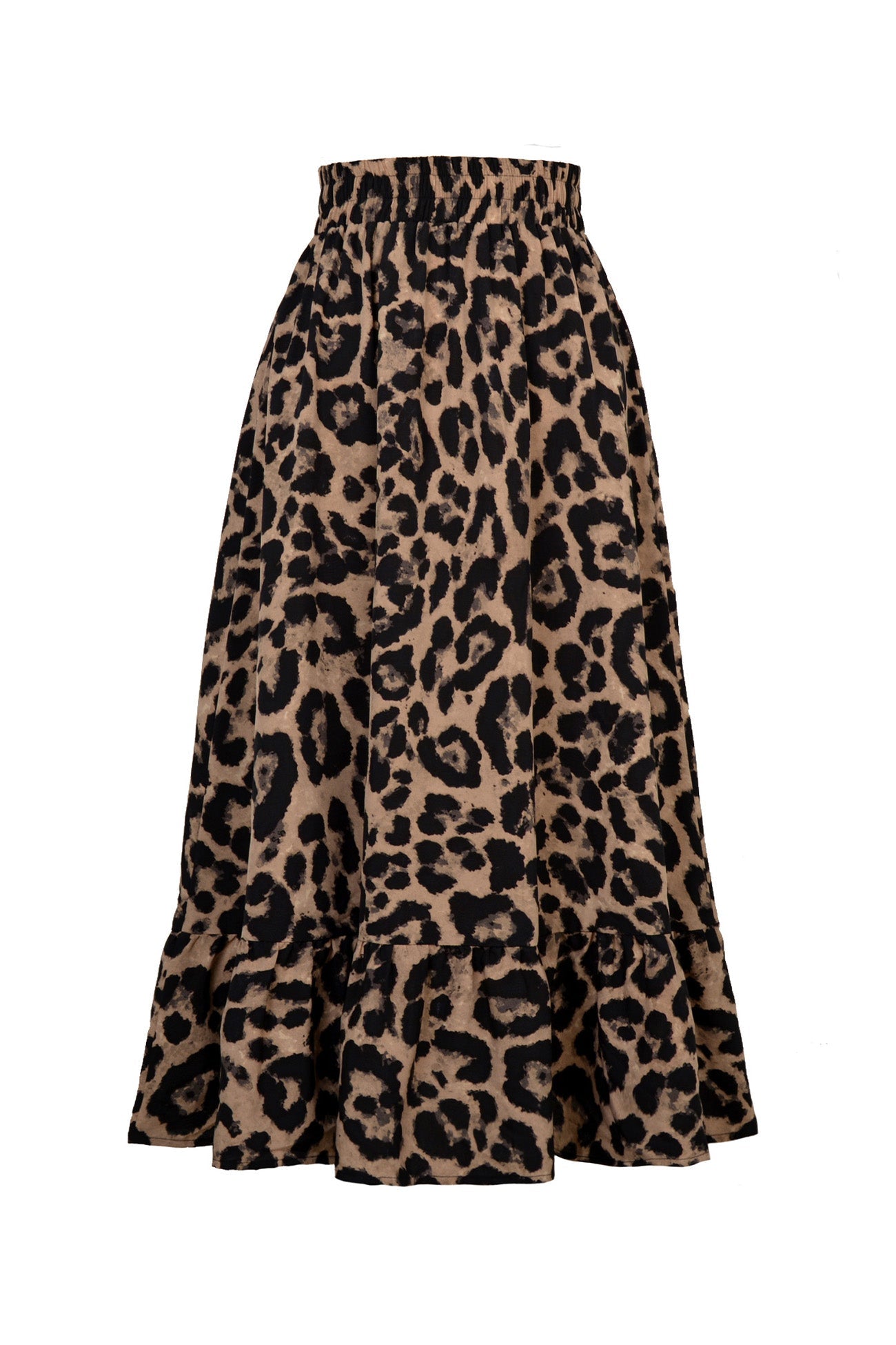 Contrast Color Pleated Hem Midi Skirt