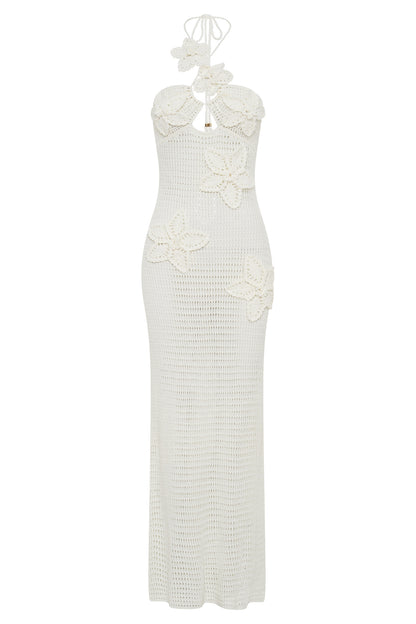 Beverly Appliqué Crochet Maxi Dress