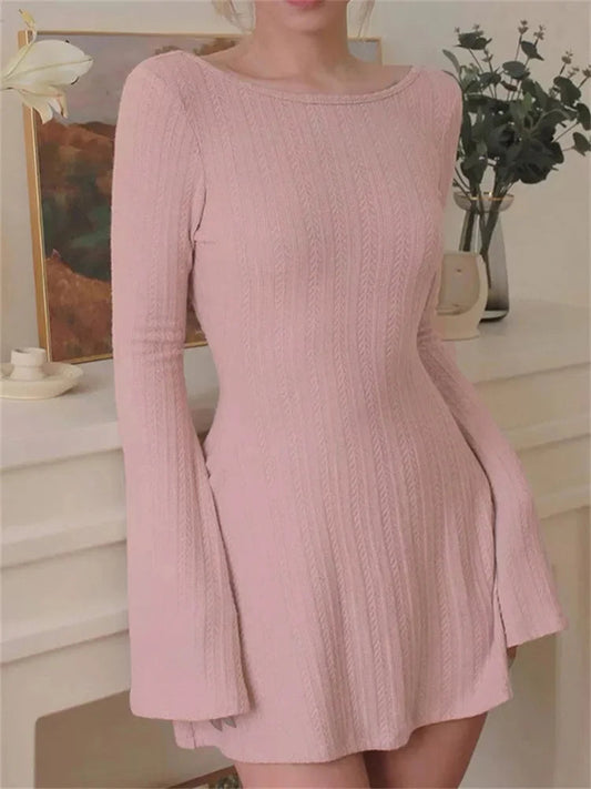 Slim Fit O-neck Party Mini Dresses