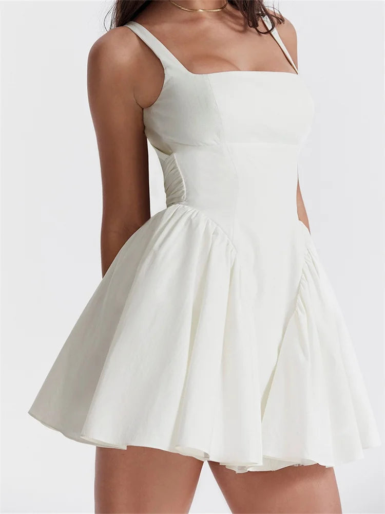 Backless Spaghetti Strap A-line Mini Dresses