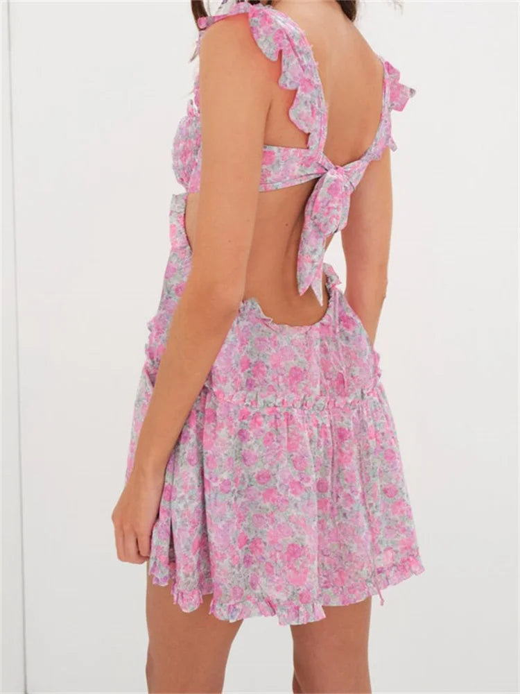 Exquisite 3d Flowers Patchwork Mini Dresses
