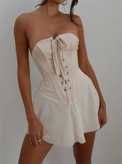 Summer Clubwear Front Criss-cross Mini Dresses