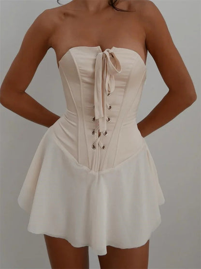 Summer Clubwear Front Criss-cross Mini Dresses