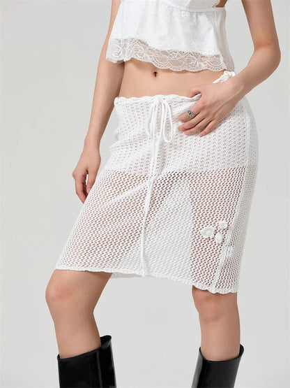 Crochet 3d Flower Patchwork Skirt