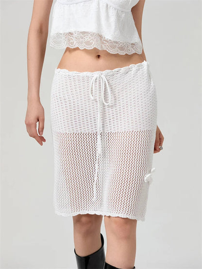 Crochet 3d Flower Patchwork Skirt