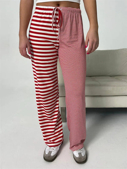 Plaid Print Wide Leg Spring Summer Pant