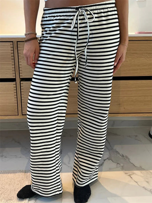 Plaid Print Wide Leg Spring Summer Pant