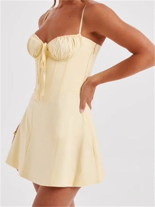 Y2k Corset Bodycon Sequined Tie-up Mini Dresses