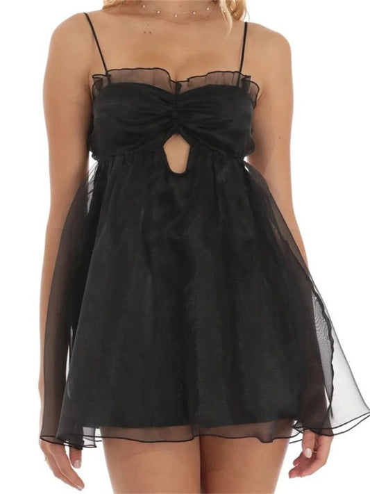 Summer Mesh Sleeveless Mini Dresses