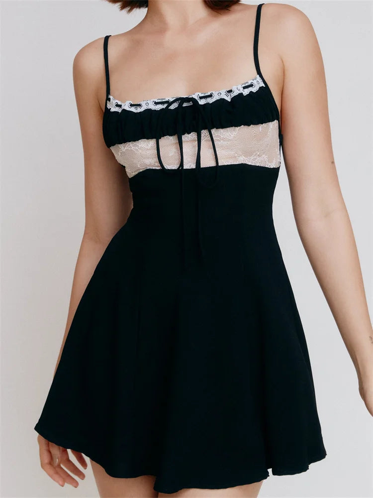 Fairy Square Neck Bandage Mini Dresses