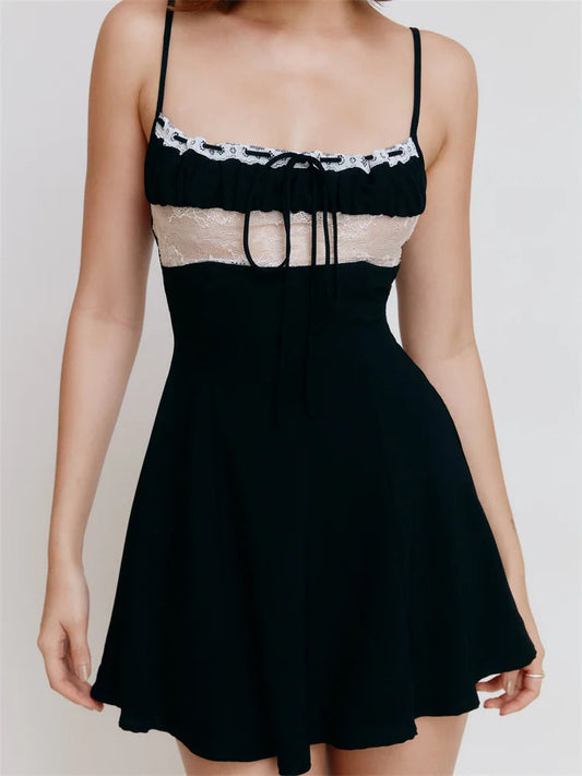Fairy Square Neck Bandage Mini Dresses