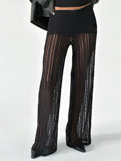 Loose Plaid Print Drawstring Summer Pant