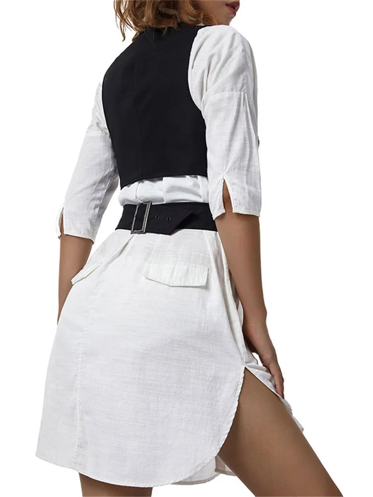 Y2k Bustiers Buttons Up Vest Waistcoat Summer Cropped V-neck Backless Slim Fit Corset Crop Top