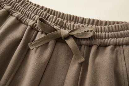 Drawstring Waist Wide-leg Pants