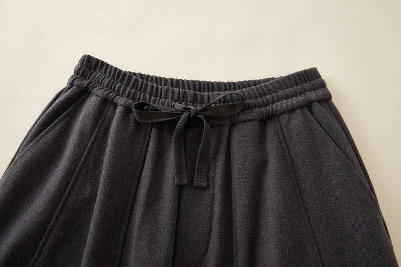 Drawstring Waist Wide-leg Pants