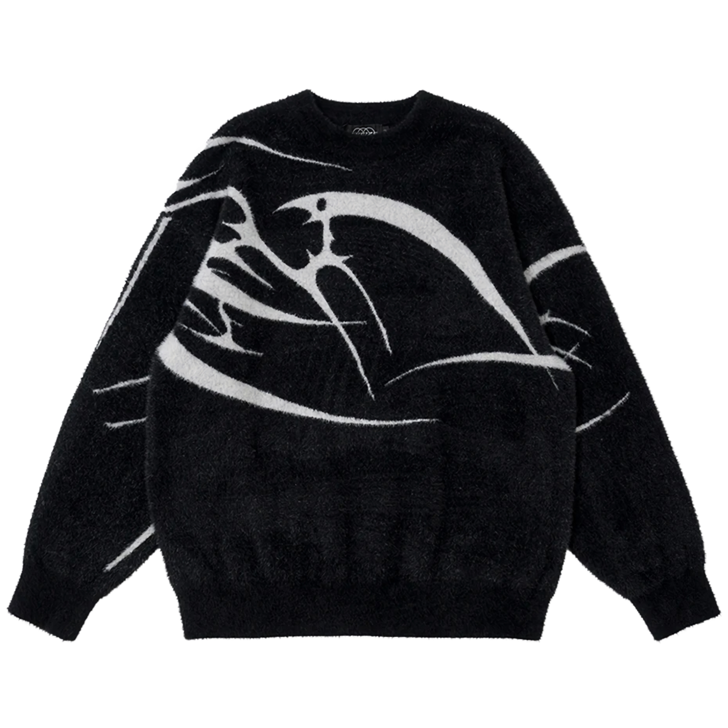 Abstract Bird Fleece Sweater