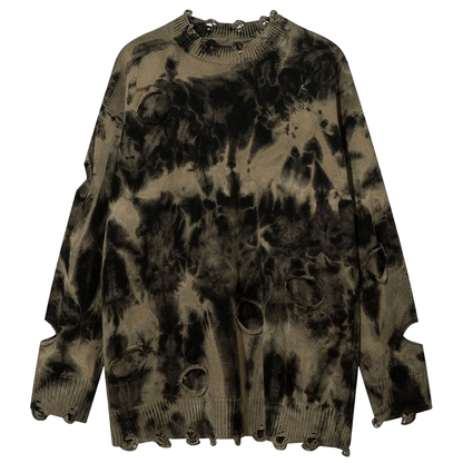 Distressed Tie-dye Sweater