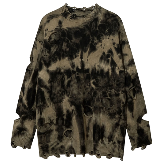 Distressed Tie-dye Sweater