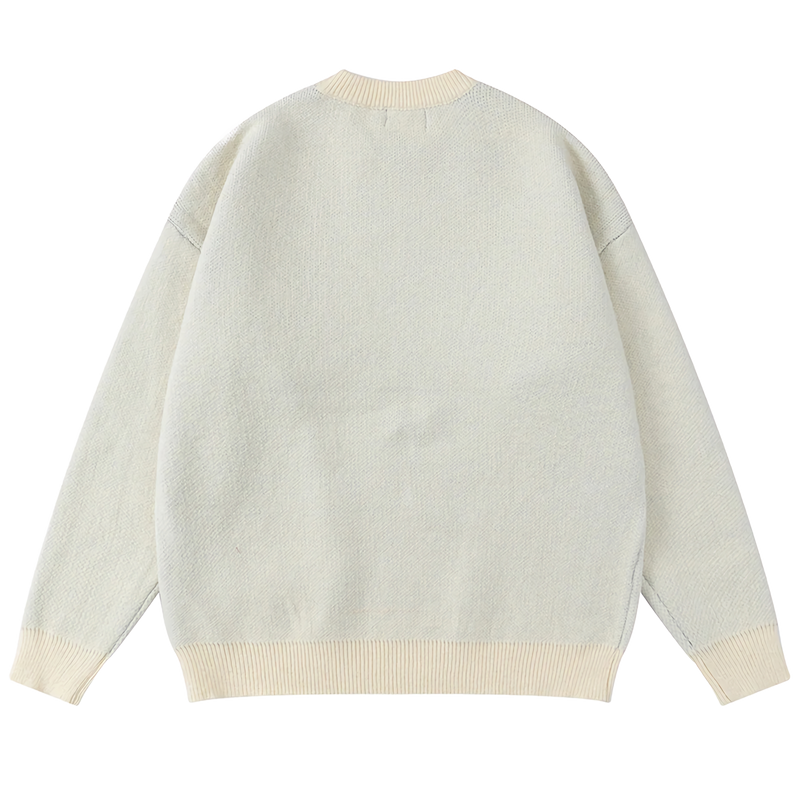 Fringe Accent Varsity Sweater