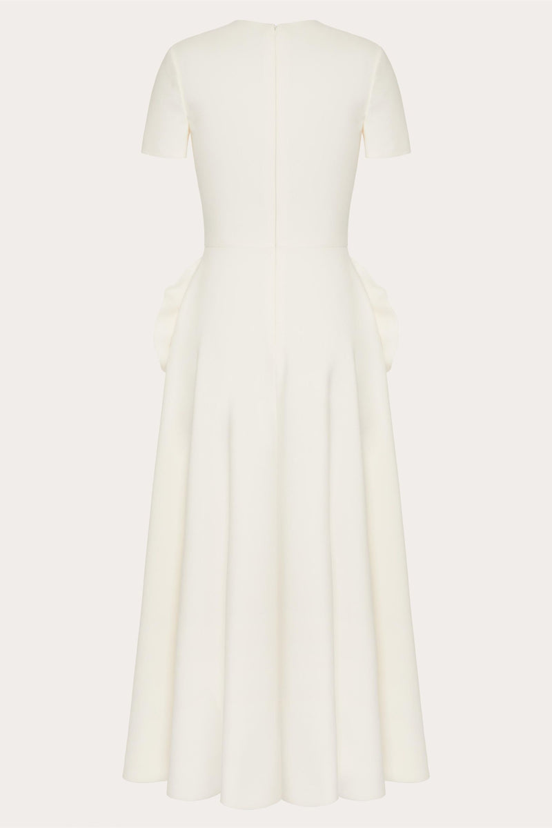 Ava Applique Short Sleeves Midi Dress