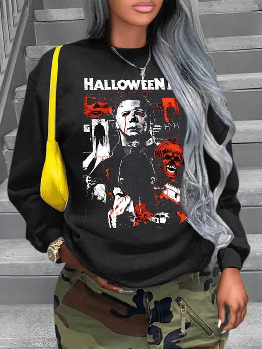 Dropped Shoulder Figure Letter Print Sweatshirt At9041