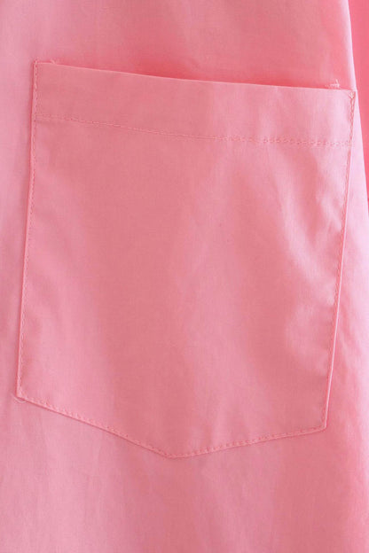 Candy Color Mid-length Cotton Blouse