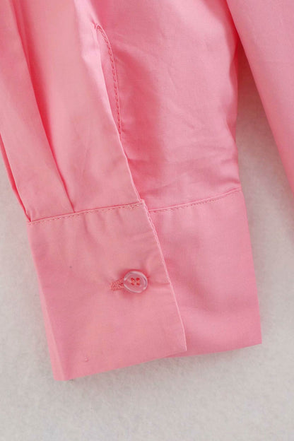 Candy Color Mid-length Cotton Blouse