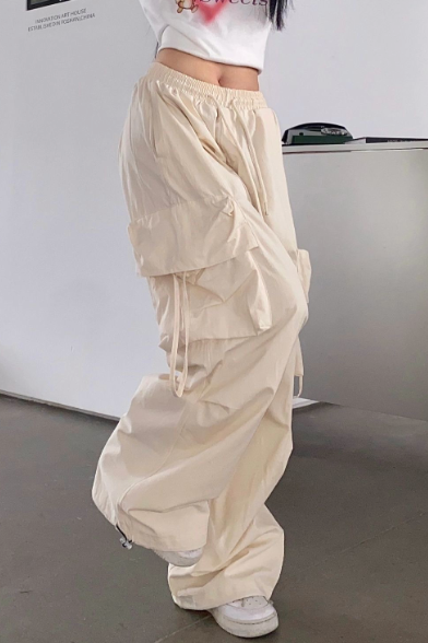 Hip-hop Pockets Wide-leg Pants