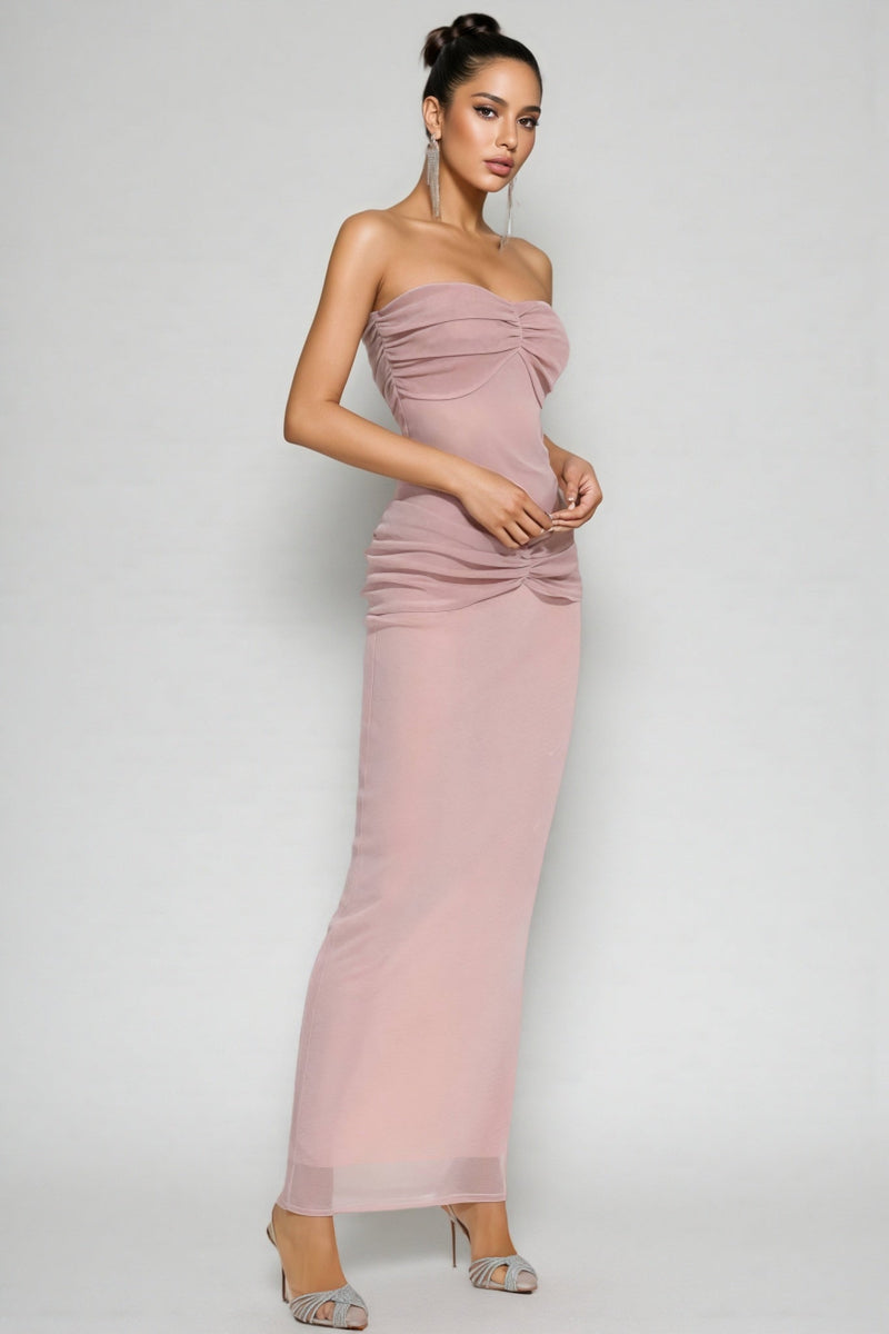 Alicg Pink Off Shoulder Maxi Dress