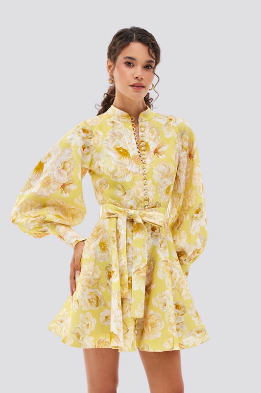 Cassiopée Balloon Sleeve Mini Dress