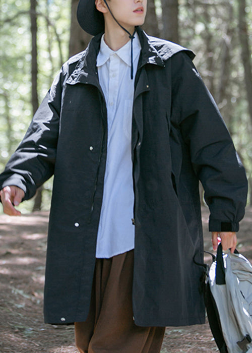 Army Green Hooded Pockets Oversized Cotton Coats Spring Yq003