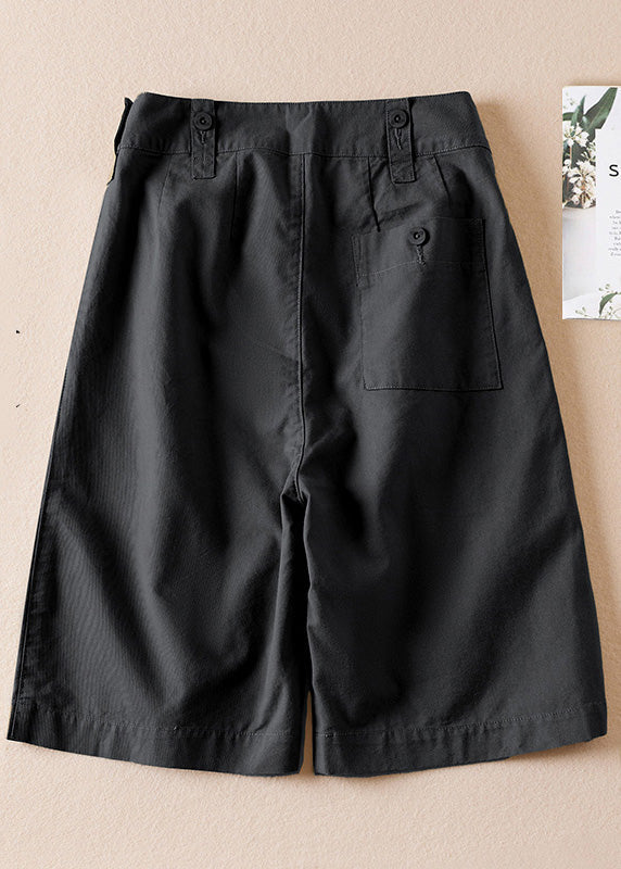 Army Green Pockets High Waist Cotton Shorts Summer Am1060