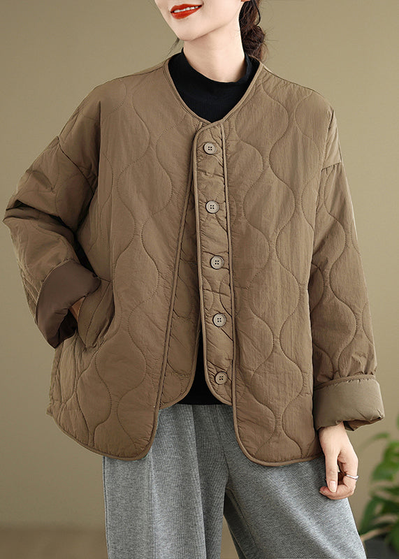 Black O Neck Pockets Button Patchwork Fine Cotton Filled Coat Spring Ti001