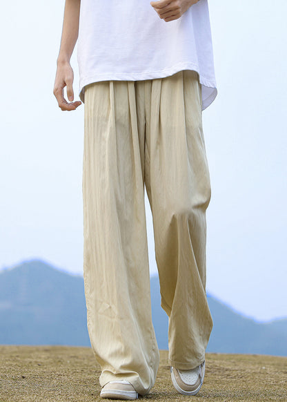 Blue Pockets Ice Silk Straight Pants Summer Yt030
