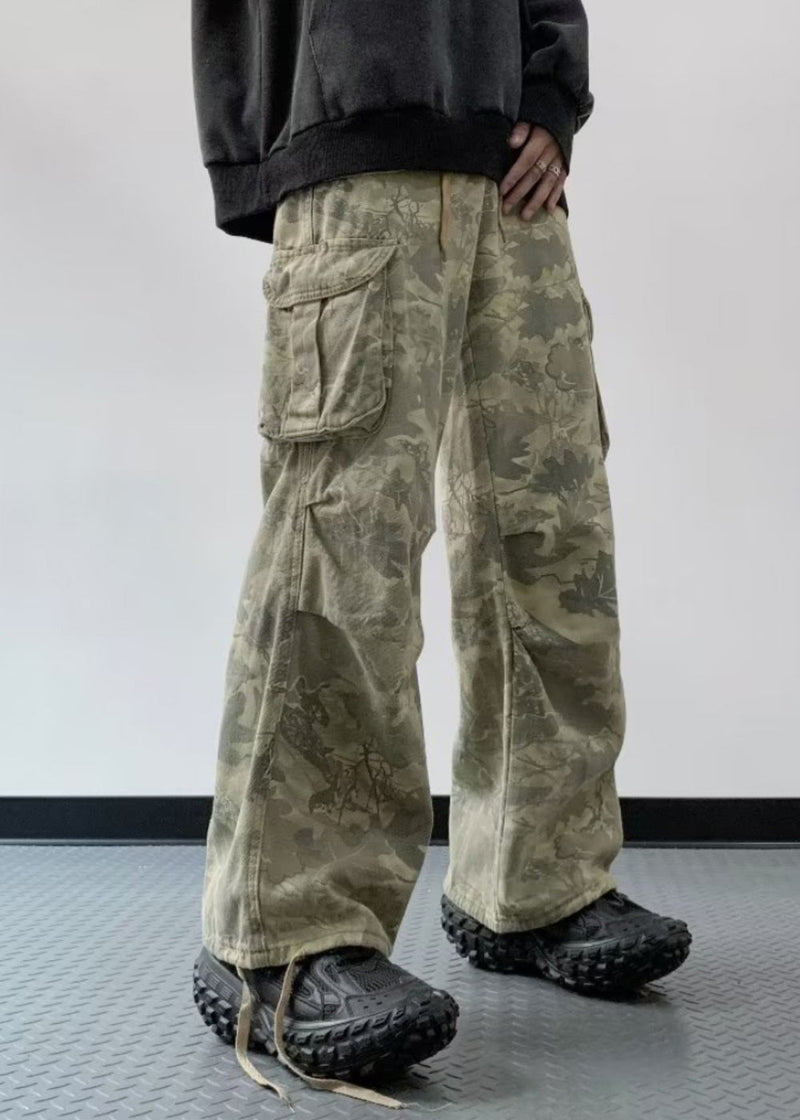Camouflage Print High Wais Denim Pants Sa066
