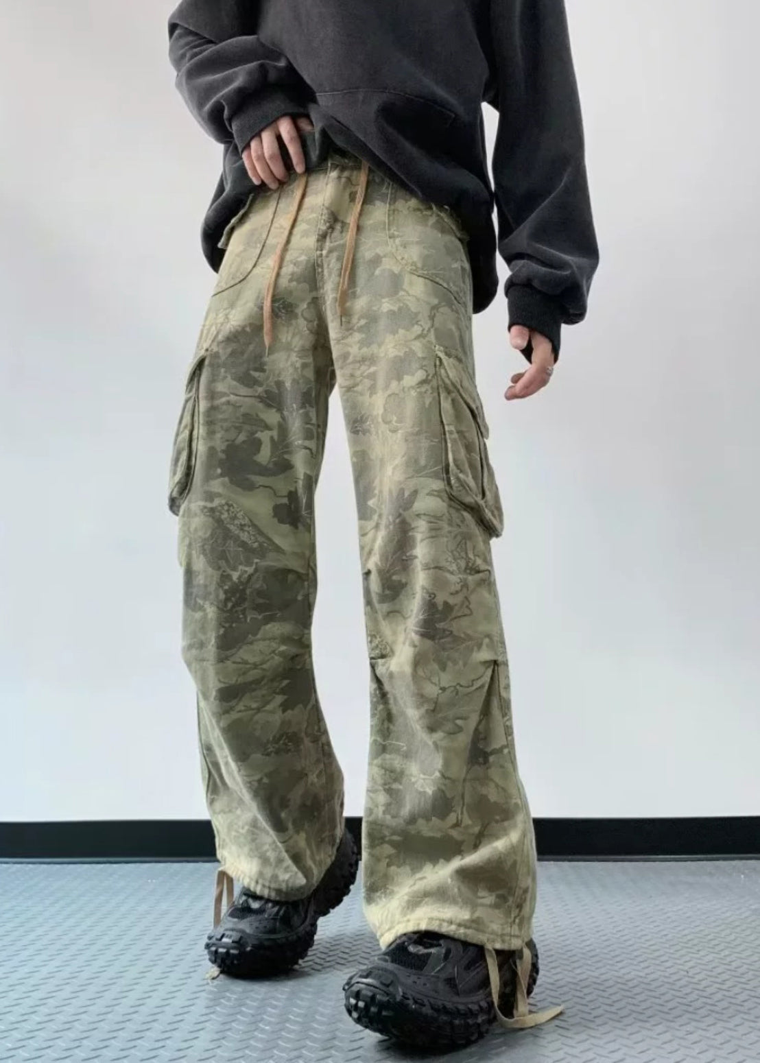 Camouflage Print High Wais Denim Pants Sa066