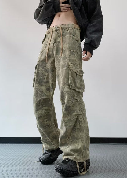 Camouflage Print High Wais Denim Pants Sa066