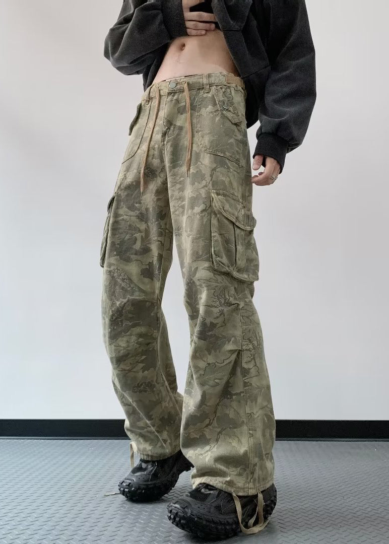 Camouflage Print High Wais Denim Pants Sa066