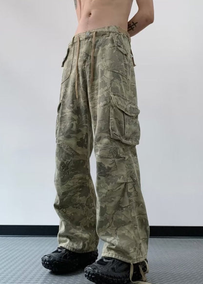 Camouflage Print High Wais Denim Pants Sa066