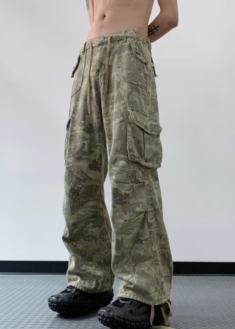 Camouflage Print High Wais Denim Pants Sa066