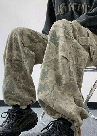 Camouflage Print High Wais Denim Pants Sa066