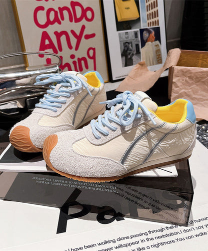 Comfy Lace Up Splicing Sport Shoes for Blue Suede Yc016