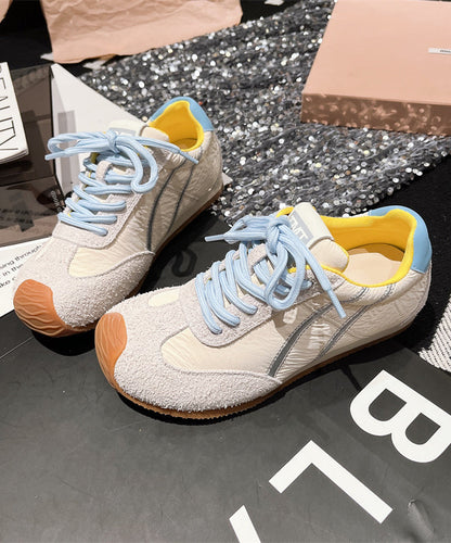 Comfy Lace Up Splicing Sport Shoes for Blue Suede Yc016